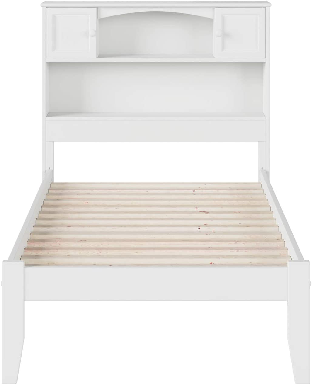 AFI Newport Platform Bed with Open Footboard and Turbo Charger, Twin, White