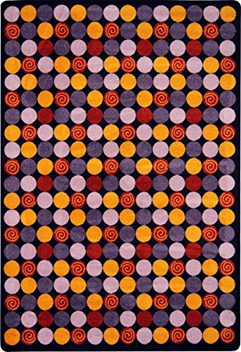 Joy Carpets Kid Essentials Roundabout Teen Area Rugs, 92-Inch by 129-Inch by 0.36-Inch, Plum