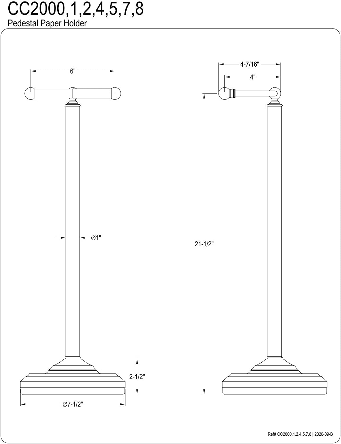 Kingston Brass CC2000 Vintage Toilet Paper Holder, Matte Black