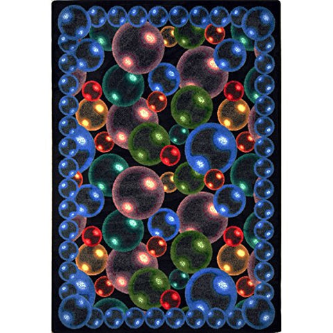 Joy Carpets Kaleidoscope Bubbles Whimsical Area Rugs, 64-Inch by 92-Inch by 0.36-Inch, Rainbow