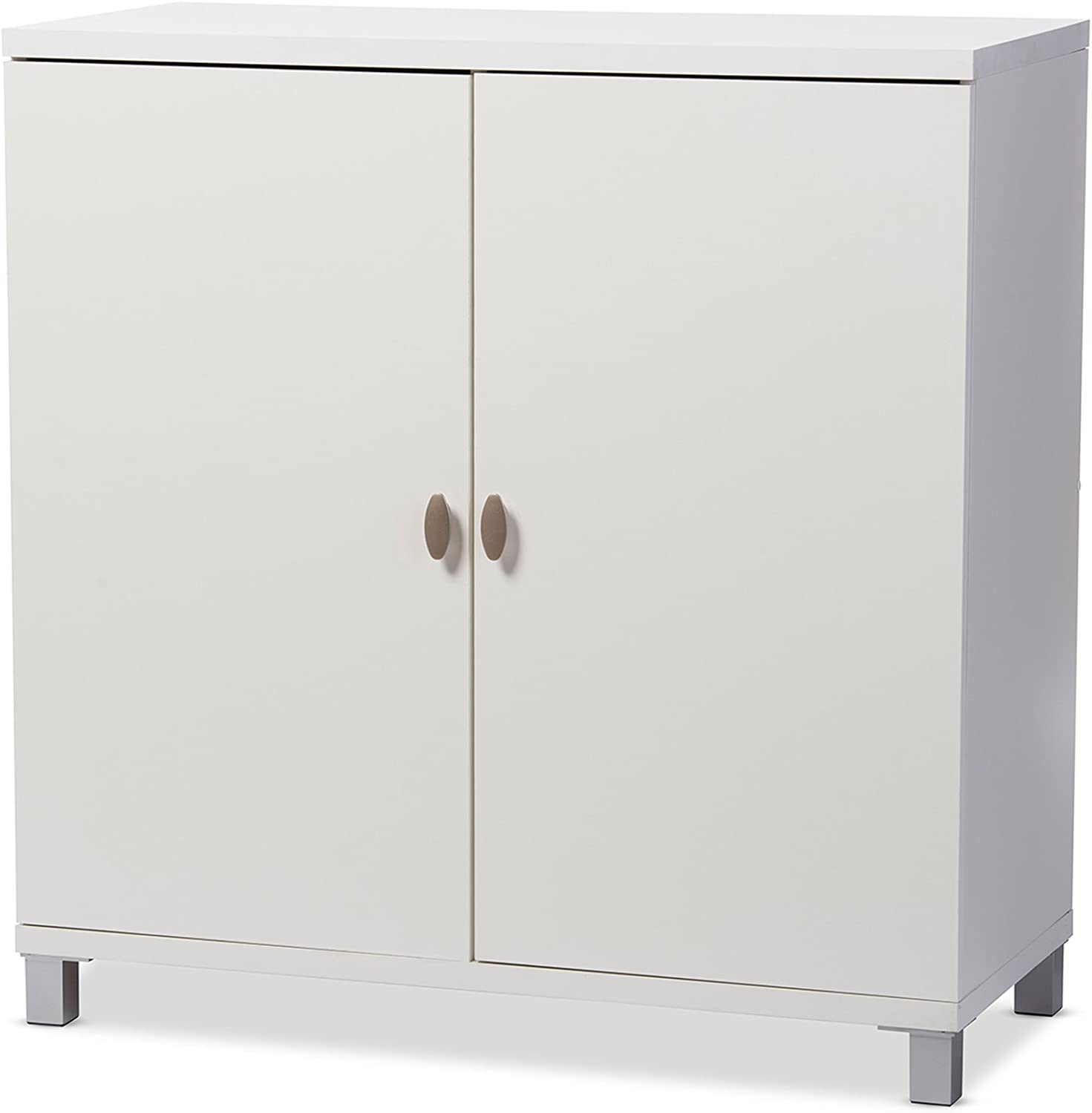 Baxton Studio Marcy Modern &amp; Contemporary Wood Entryway Handbags or School Bags Storage Sideboard Cabinet, White