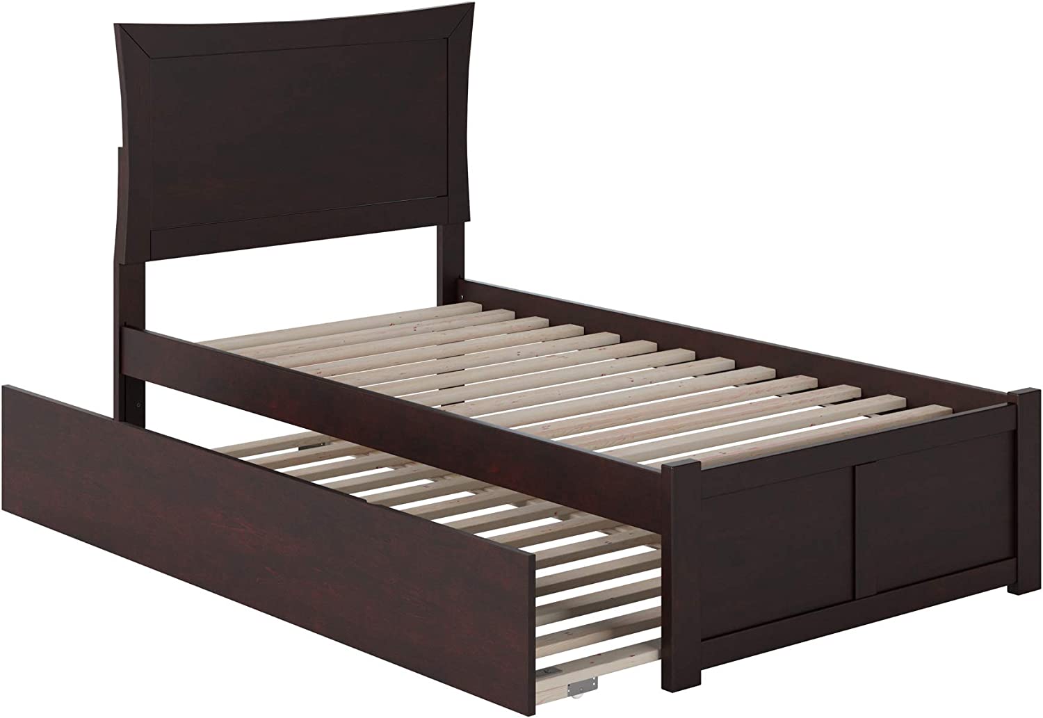 AFI Metro Platform Bed with Footboard and Turbo Charger with Twin Extra Long Trundle, XL, Espresso