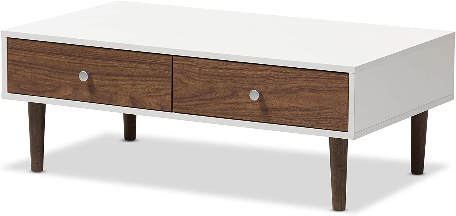 Baxton Studio Gemini Wood Contemporary Coffee Table, White