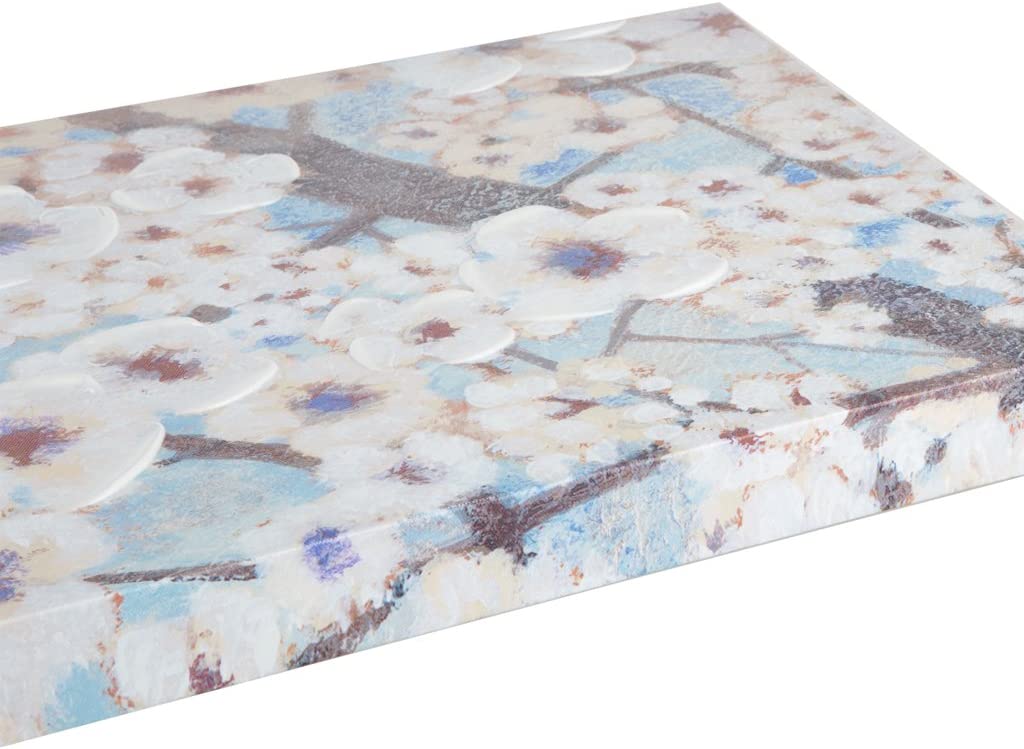 Olliix Gleeful Bloom Set Printed Canvas with Hand Embellishment 3 Piece, Blue