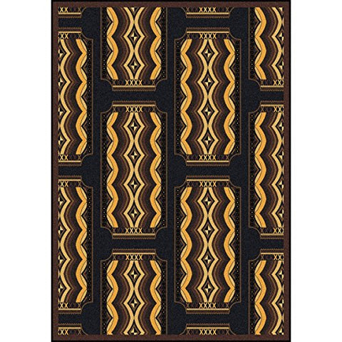 Joy Carpets Any Day Matinee Deco Ticket Theater Area Rugs, 92-Inch by 129-Inch by 0.36-Inch, Brown