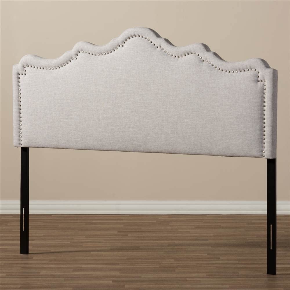 Baxton Studio Nadeen Modern and Contemporary Greyish Beige Fabric King Size Headboard