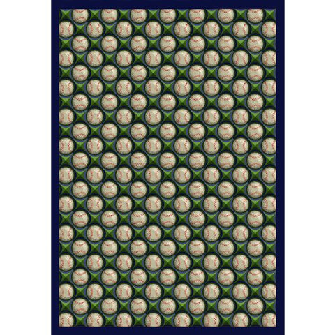 Joy Carpets Sports Fan Bases Loaded Area Rugs, 46-Inch by 64-Inch by 0.36-Inch, Spring Training
