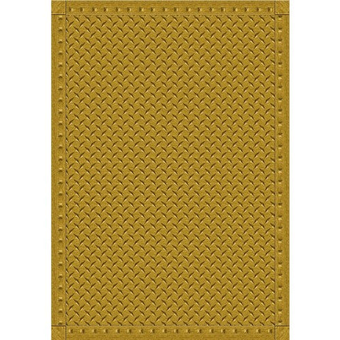 Joy Carpets Kaleidoscope Diamond Plate Whimsical Area Rugs, 64-Inch by 92-Inch by 0.36-Inch, Gold