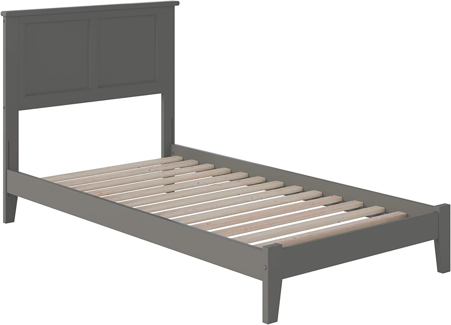 AFI Atlantic Furniture AR8611009 Madison Platform Bed with Open Foot Board, Twin XL, Grey