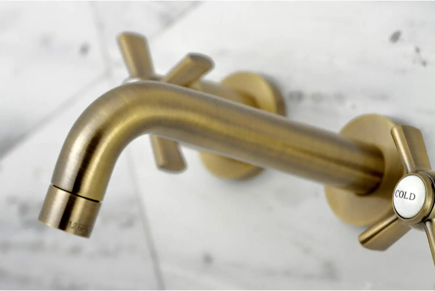 Kingston Brass KS8123ZX Millennium 2-Handle Wall Mount Bathroom Faucet, Antique Brass