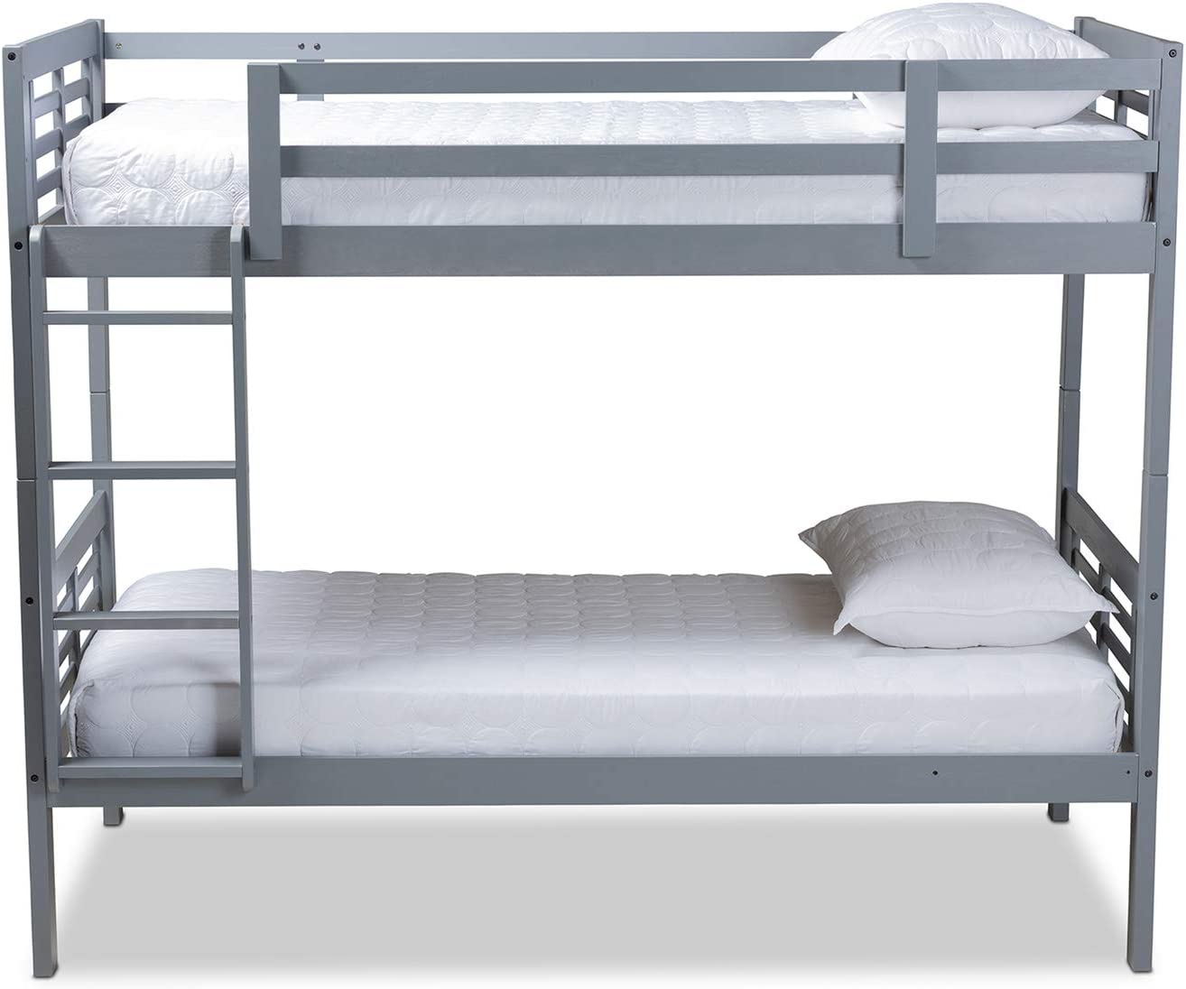 Baxton Studio Liam Modern and Contemporary Grey Finished Wood Twin Size Bunk Bed