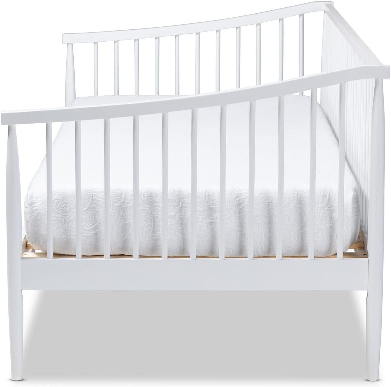 Baxton Studio Renata Classic and Traditional White Finished Wood Twin Size Spindle Daybed