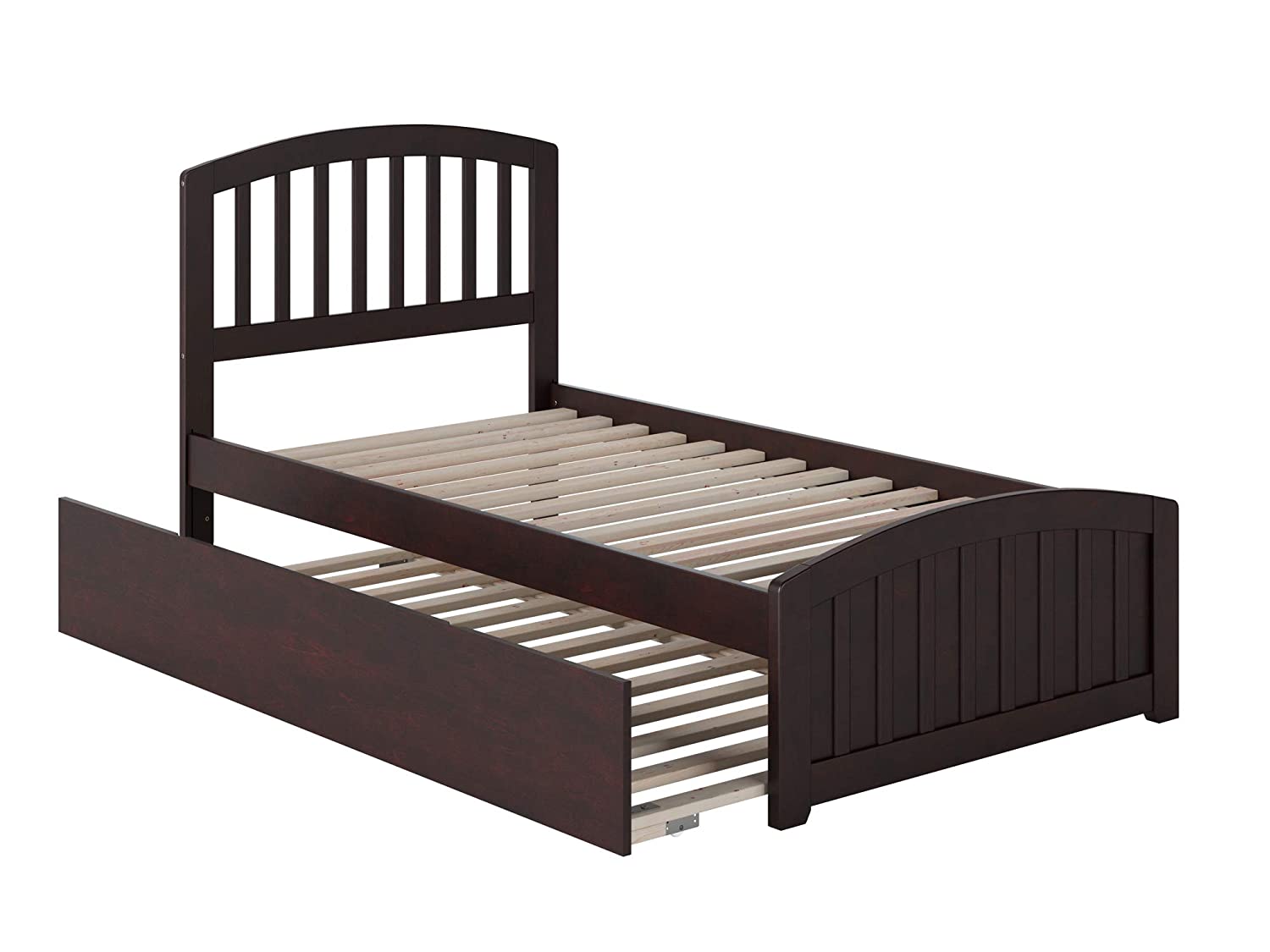 AFI Richmond Platform Bed with Matching Footboard and Turbo Charger with Twin Extra Long Trundle, XL, Espresso