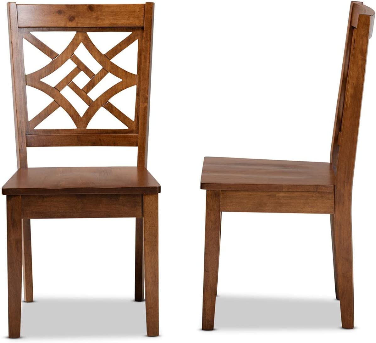 Baxton Studio Nicolette Modern and Contemporary Walnut Brown Finished Wood 2-Piece Dining Chair Set