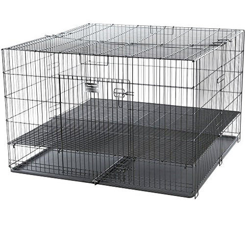 PS Puppy PlayPen w/Plastic Pan L Blk