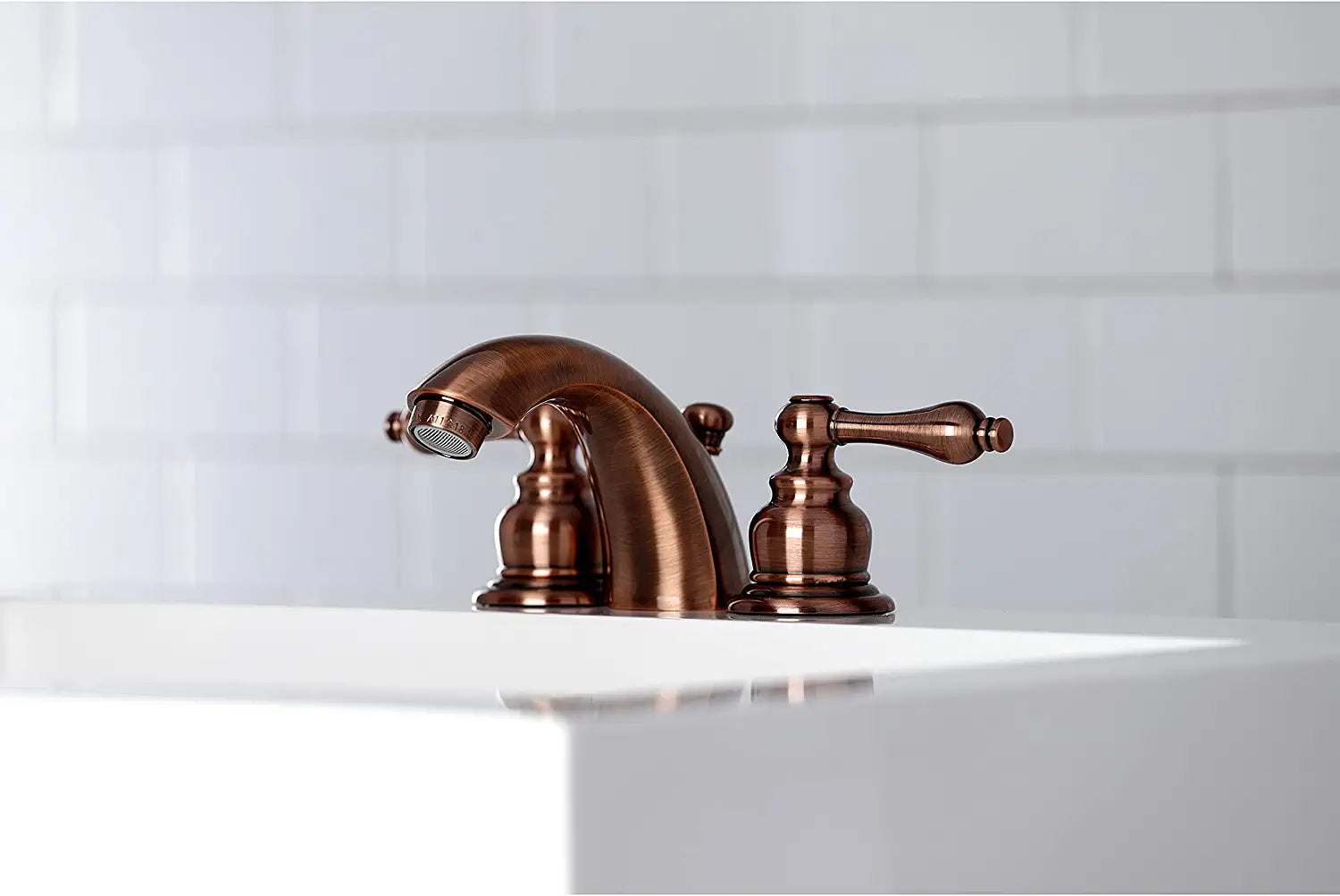 Kingston Brass KB946AL Victorian Mini-Widespread Bathroom Faucet, Antique Copper