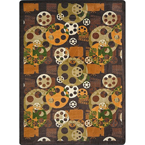Joy Carpets Any Day Matinee Blockbuster Theater Area Rugs, 92-Inch by 129-Inch by 0.36-Inch, Brown