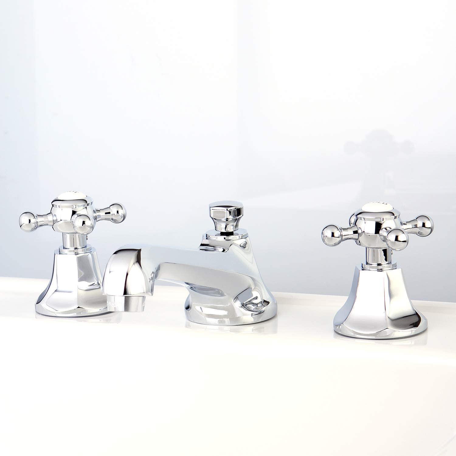 Kingston Brass KS4461BX Metropolitan Widespread Lavatory Faucet with Metal Cross Handle, Polished Chrome