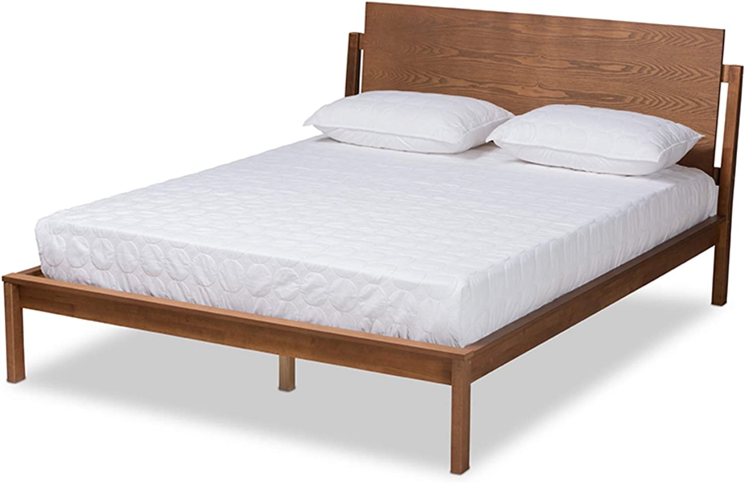 Baxton Studio Giuseppe Modern and Contemporary Walnut Brown Finished Queen Size Platform Bed