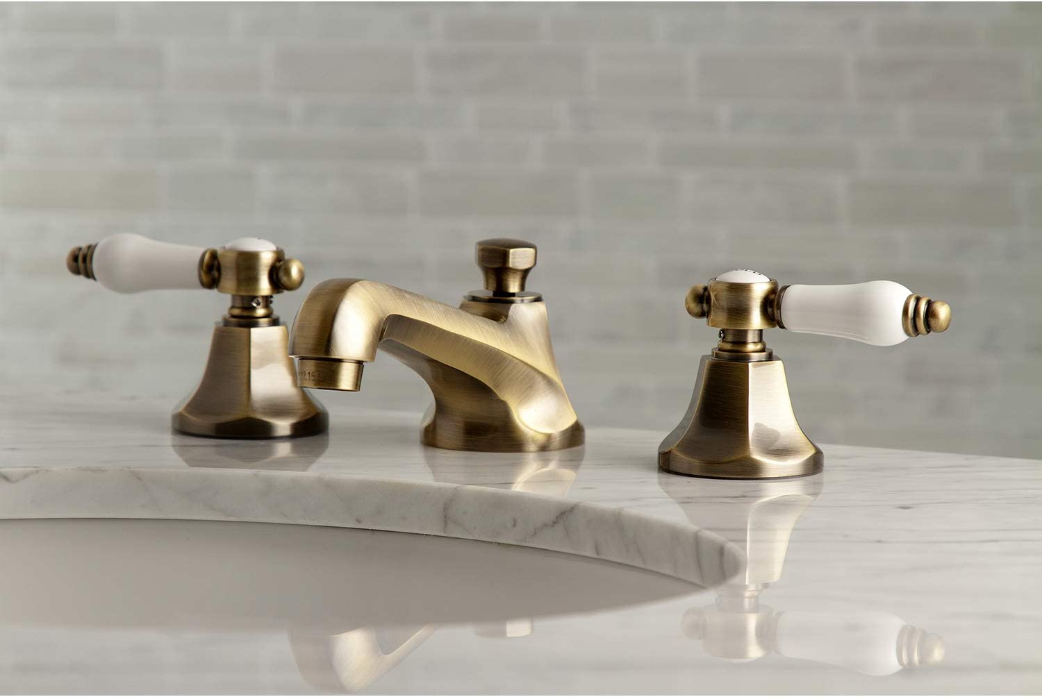 Kingston Brass KS4463BPL Bel-Air 8&#34; Widespread Bathroom Faucet, Antique Brass