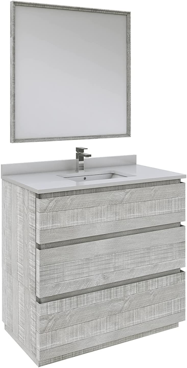 Fresca Formosa 36&#34; Floor Standing Modern Bathroom Vanity w/Mirror in Ash