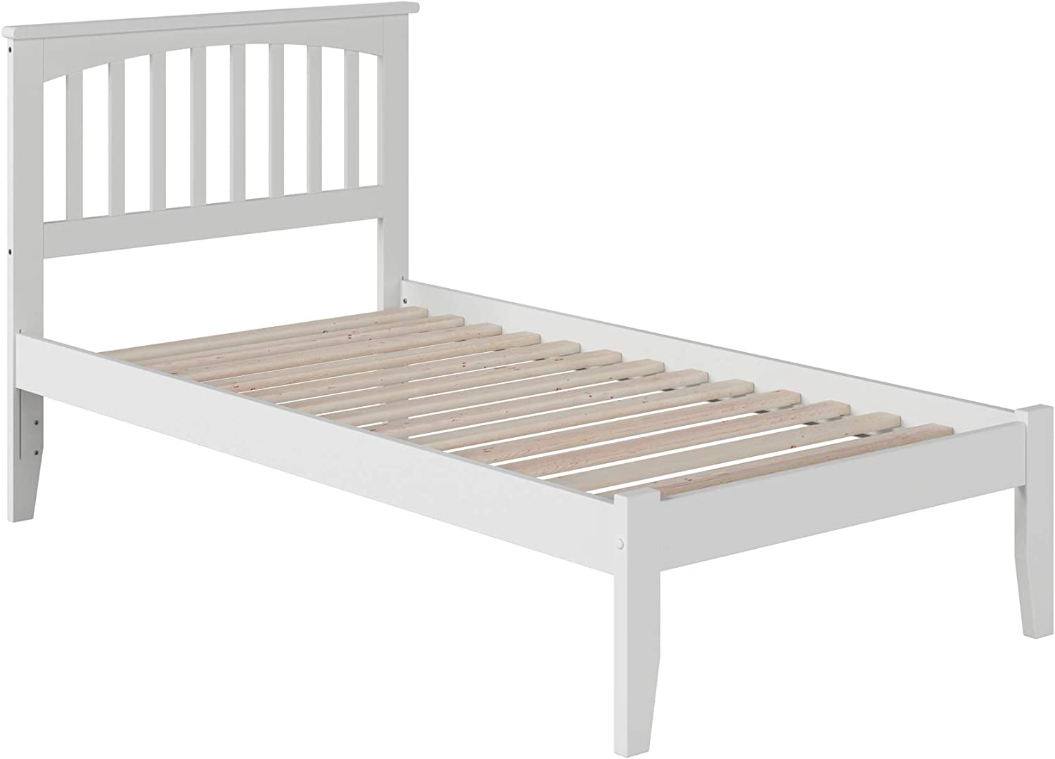 AFI Mission Platform Bed with Open Footboard and Turbo Charger, Twin, White