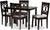 Baxton Studio Lenoir Modern and Contemporary Gray Fabric Upholstered Espresso Brown Finished Wood 5-Piece Dining Set