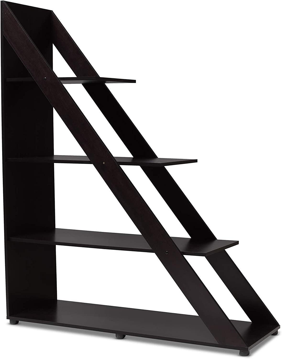 Baxton Studio Psinta Modern Shelving Unit, Dark Brown