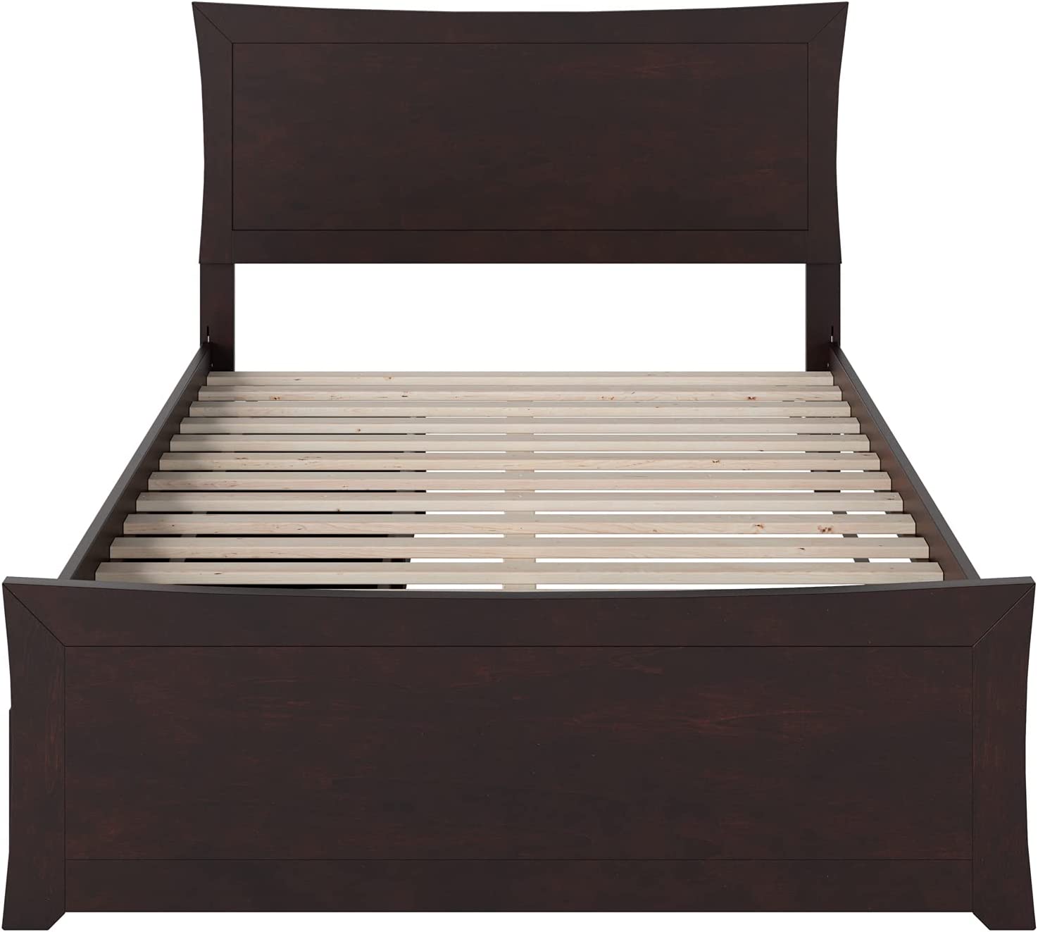 Metro Full Platform Bed with Matching Footboard and Turbo Charger with Urban Bed Drawers in Espresso