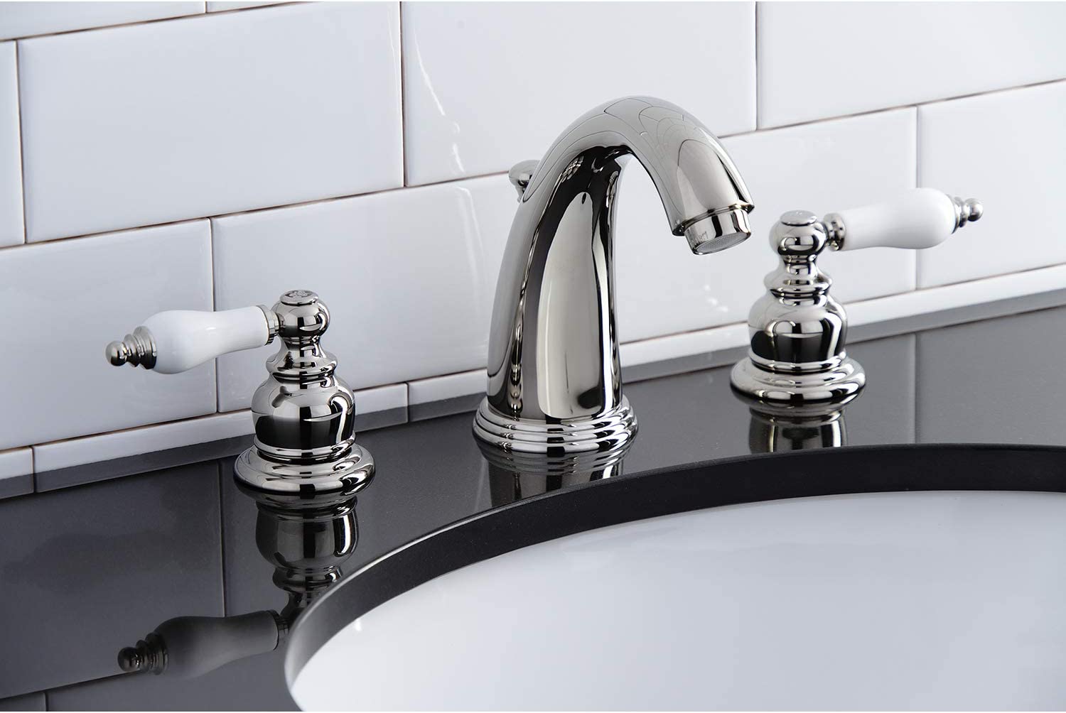 Kingston Brass KB986PLPN Victorian Widespread Bathroom Faucet, Polished Nickel