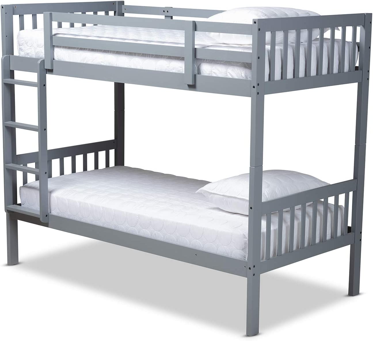 Baxton Studio Jude Modern and Contemporary Grey Finished Wood Twin Size Bunk Bed