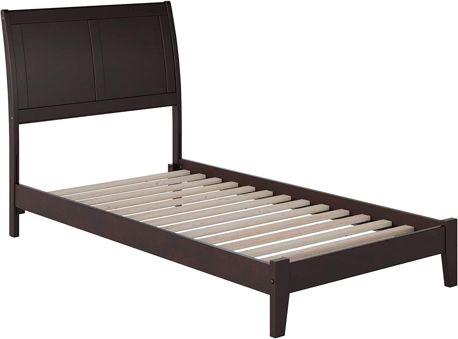 Portland Twin Platform Bed with Open Footboard and Turbo Charger in Espresso