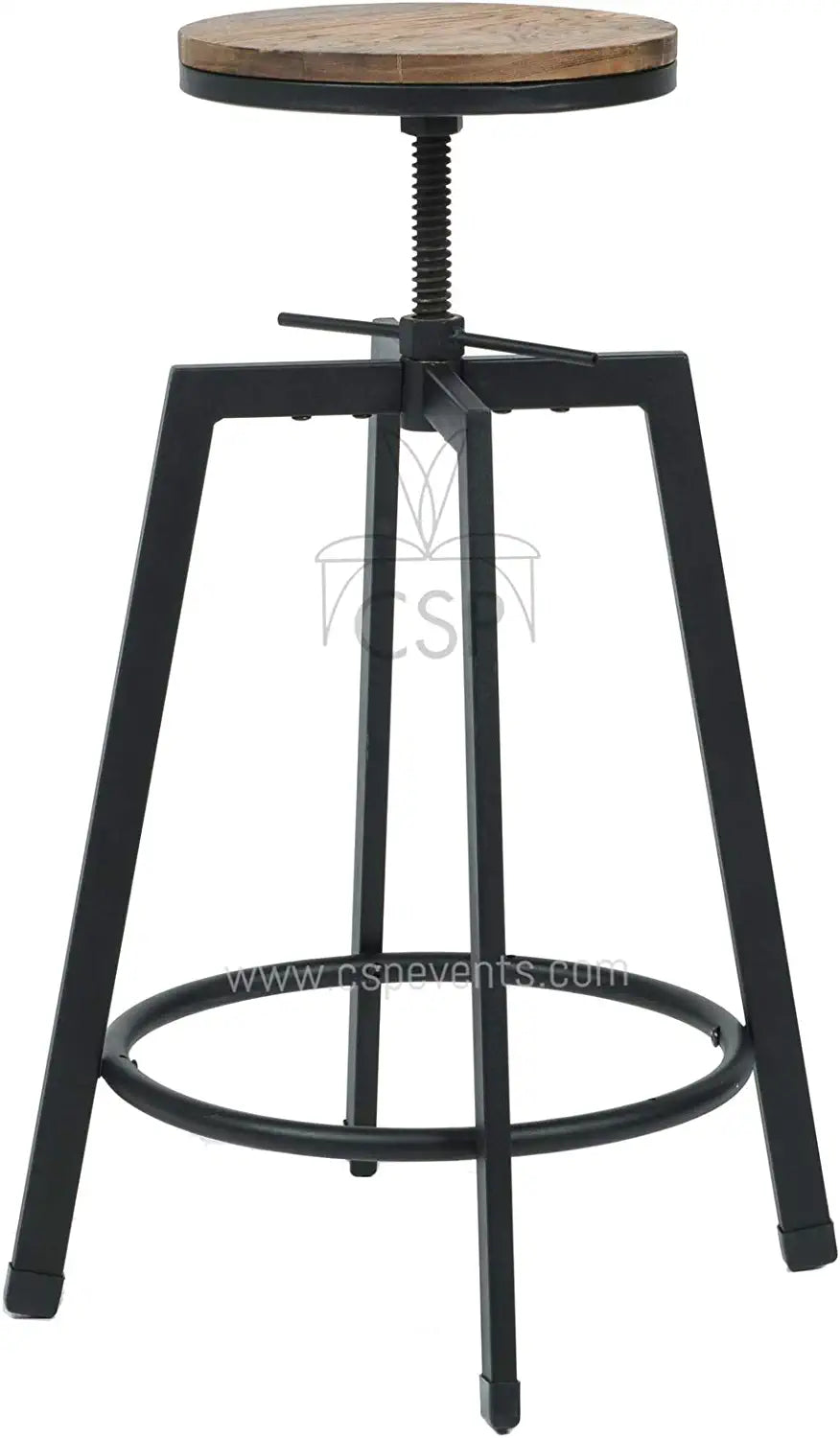 Commercial Seating Products Swivel Backless Bar Stool Chairs, Black