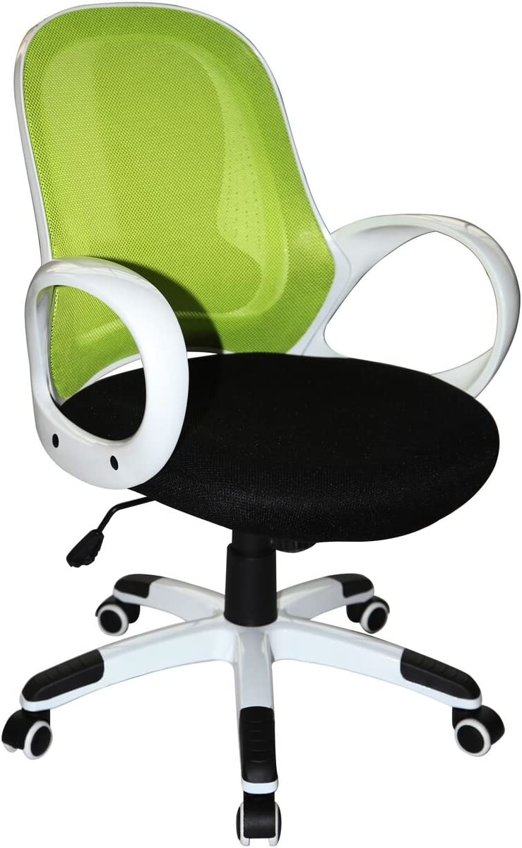 Boraam Nelson Adjustable Modern Office Chair, Lime Green &amp; Black, One Size