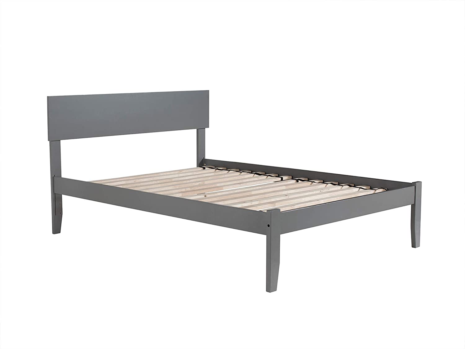 AFI Orlando Platform Bed with Open Footboard and Turbo Charger, King, Grey