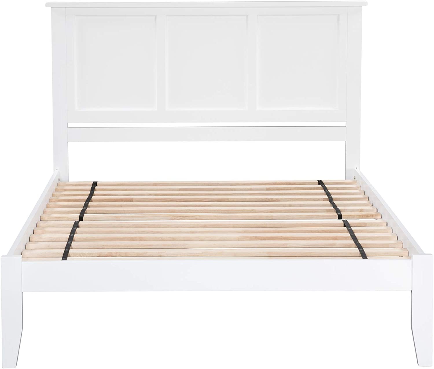 AFI Madison Platform Bed with Open Footboard and Turbo Charger, Queen, White