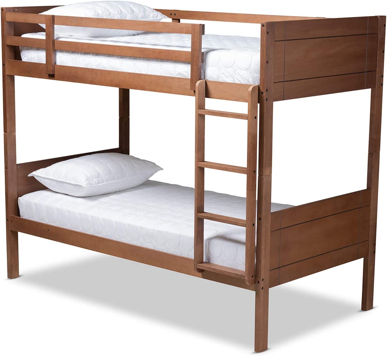 Baxton Studio Elsie Modern and Contemporary Walnut Brown Finished Wood Twin Size Bunk Bed