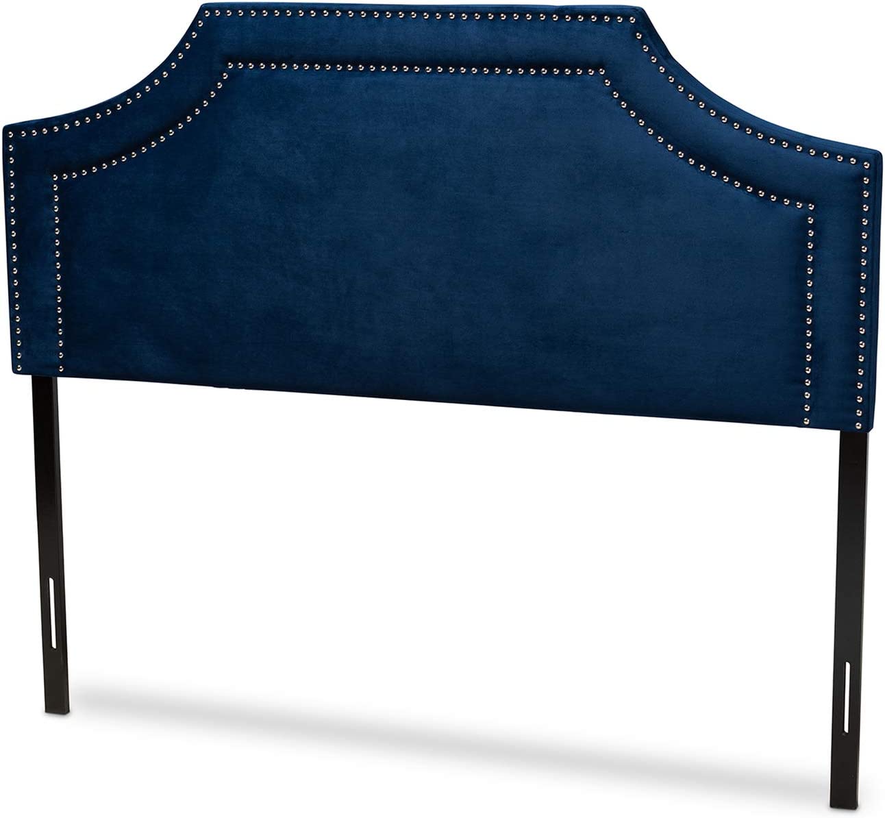 Baxton Studio Avignon Modern and Contemporary Navy Blue Velvet Fabric Upholstered King Size Headboard