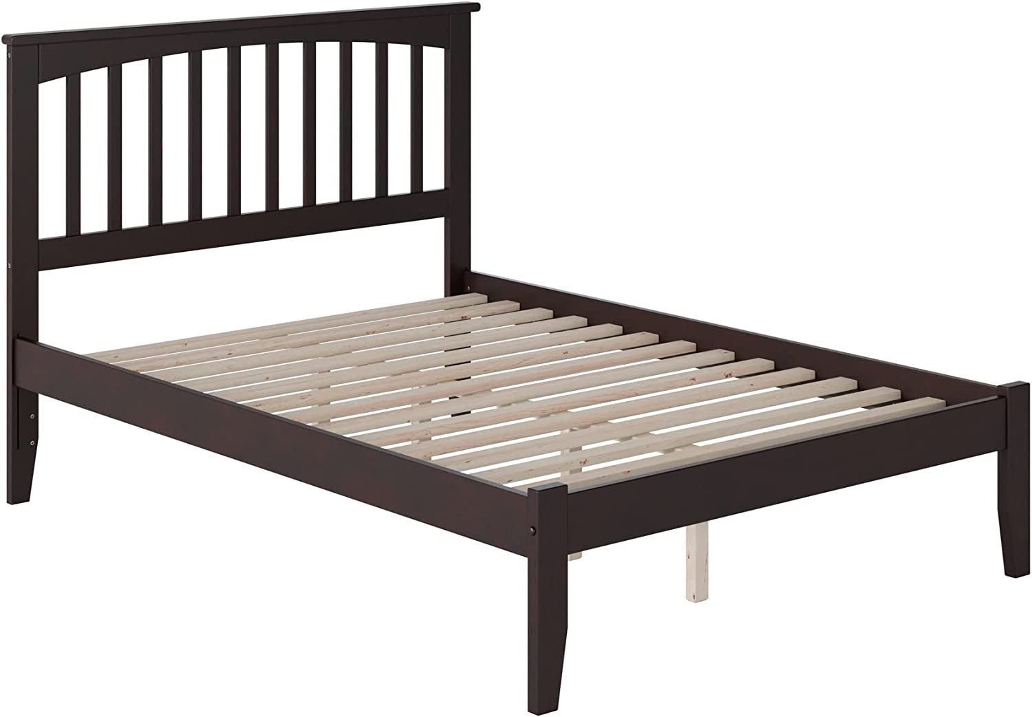 AFI Mission Platform Bed with Open Footboard and Turbo Charger, Full, Espresso