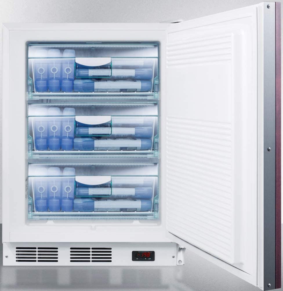 Summit Appliance VT65MLBIIFADA ADA Compliant Built-in Undercounter Medical All-Freezer Capable of -25Ã‚ÂºC Operation with Lock, Adjustable Thermostat, Door Accepts Custom Overlay Panels and White Cabinet