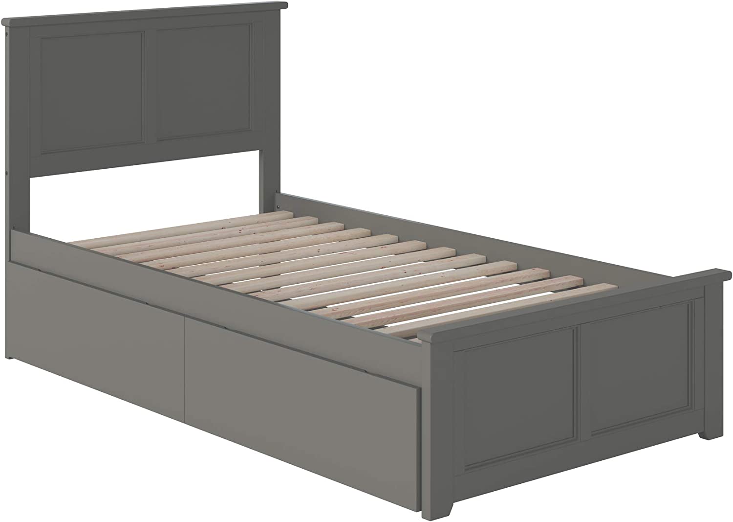 AFI Atlantic Furniture AR8616119 Madison Platform Matching Foot Board and 2 Urban Bed Drawers, Twin XL, Grey