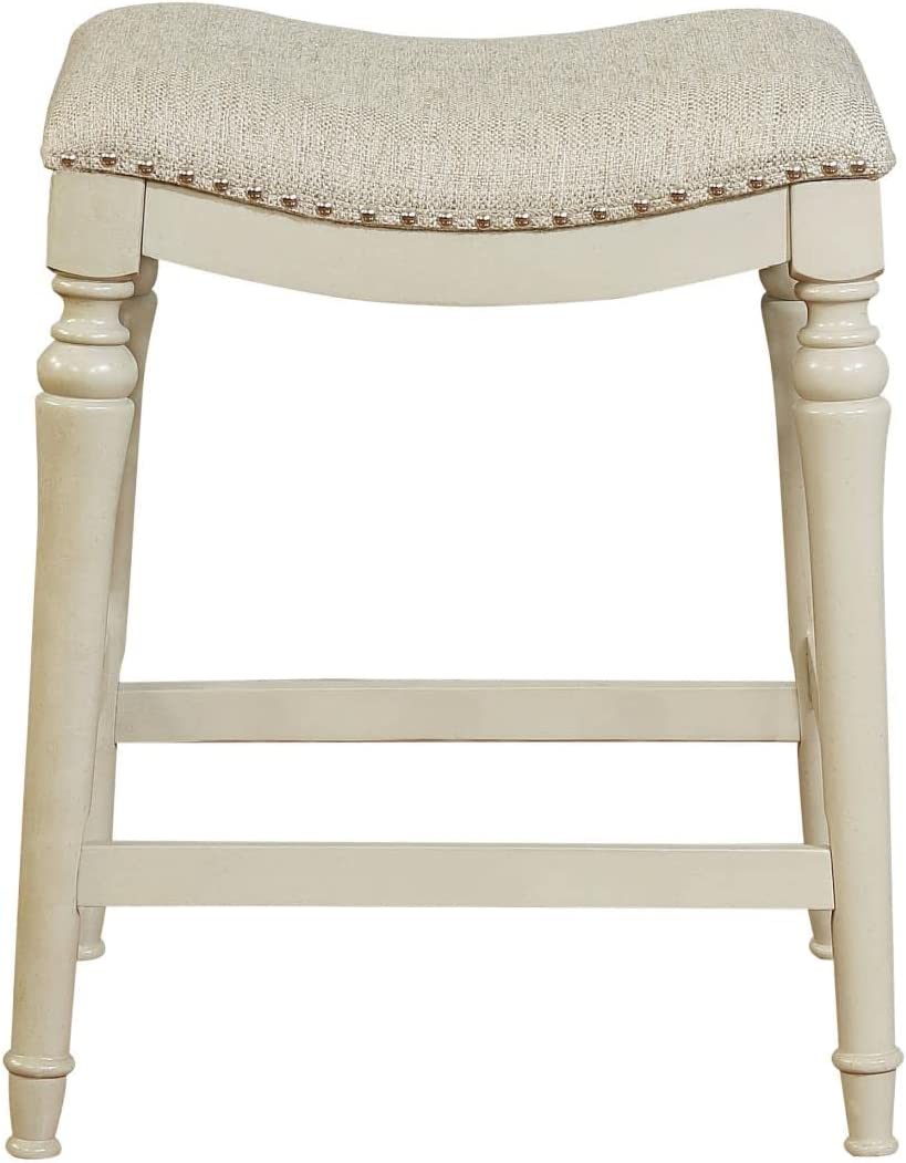 Powell Hayes Counter Stool, White with GreyWash
