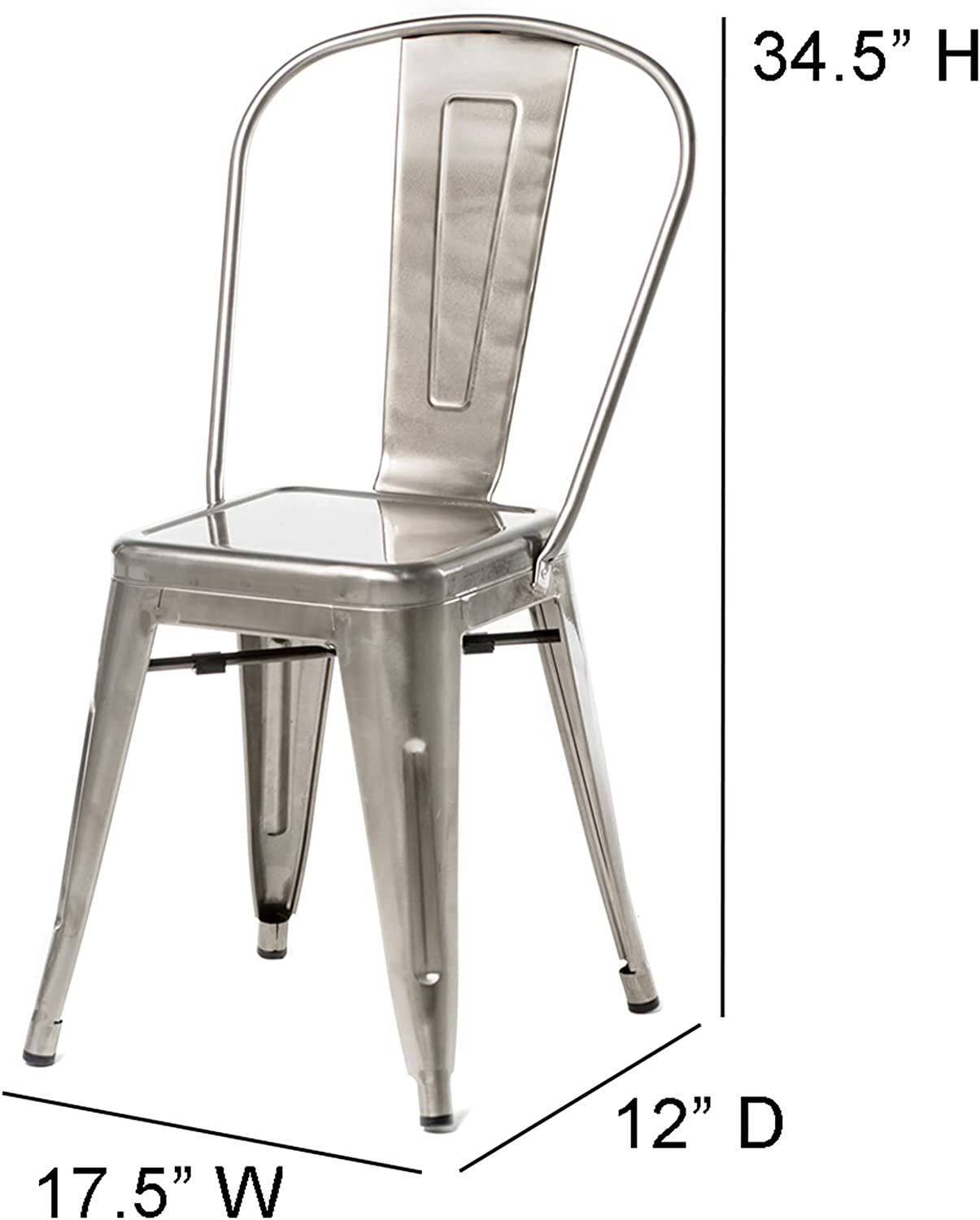 Commercial Seating Products Oscar Dining Chairs, Gun Metal