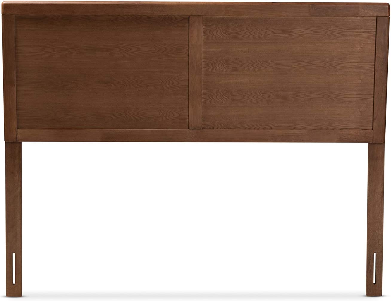 Baxton Studio Raya Mid-Century Modern Walnut Brown Finished Wood Queen Size Headboard