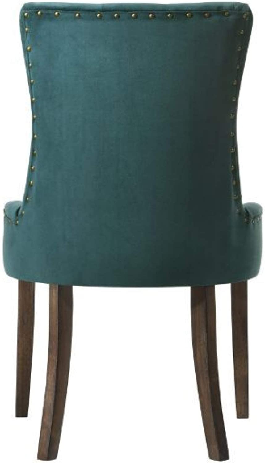 Acme Furniture Farren Side Chair, Green Velvet &amp; Espresso Finish
