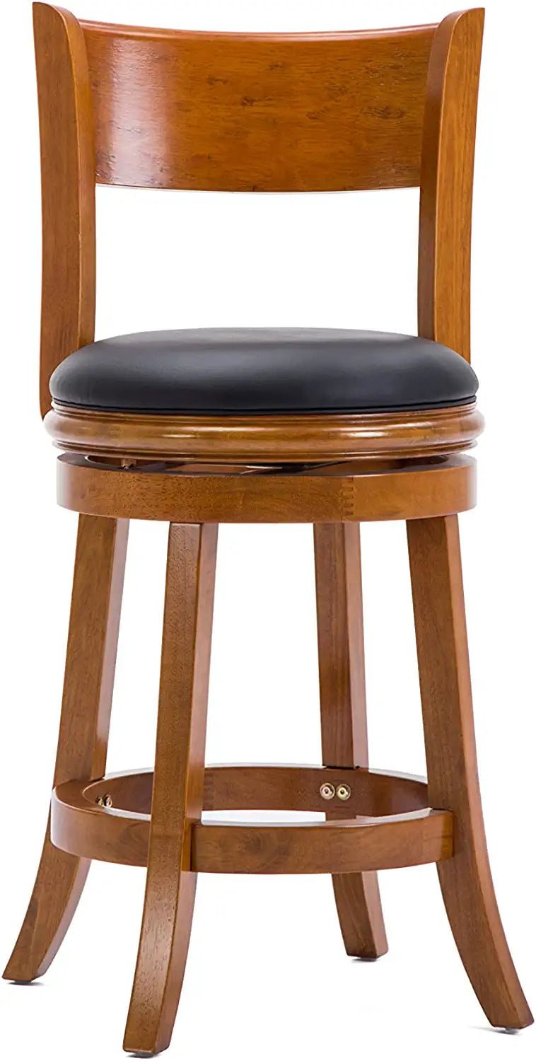 Boraam Palmetto Counter Height Swivel Stool, 24-Inch, Fruitwood