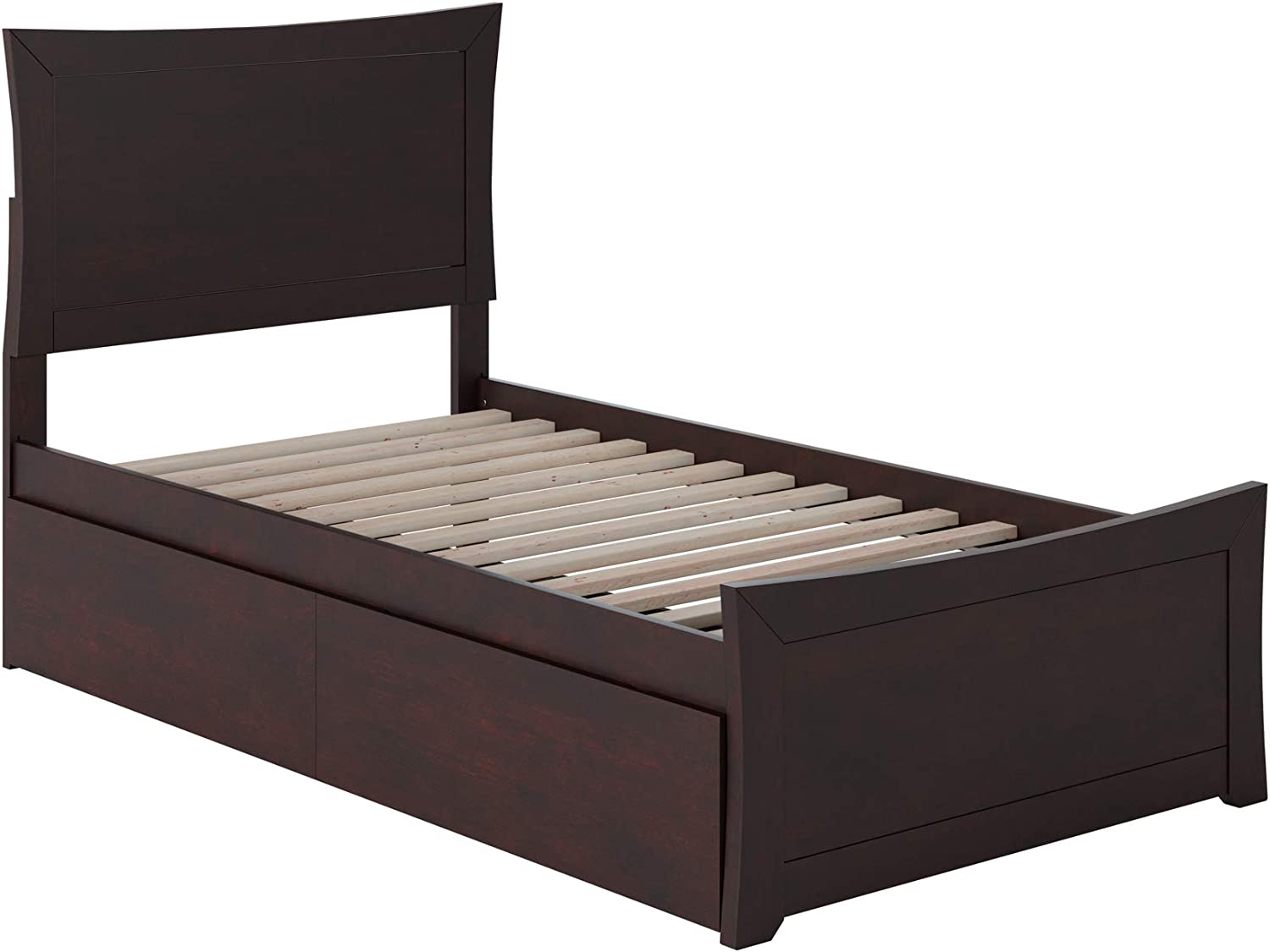 AFI Metro Platform Matching Footboard and Turbo Charger with Urban Bed Drawers, Twin XL, Espresso