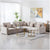 Lilola Home Nolan Linen Fabric 6Pc Reversible Sectional Sofa with a USB, Charging Ports, Cupholders, Storage Console Table and Pillows and Interchangeable Legs