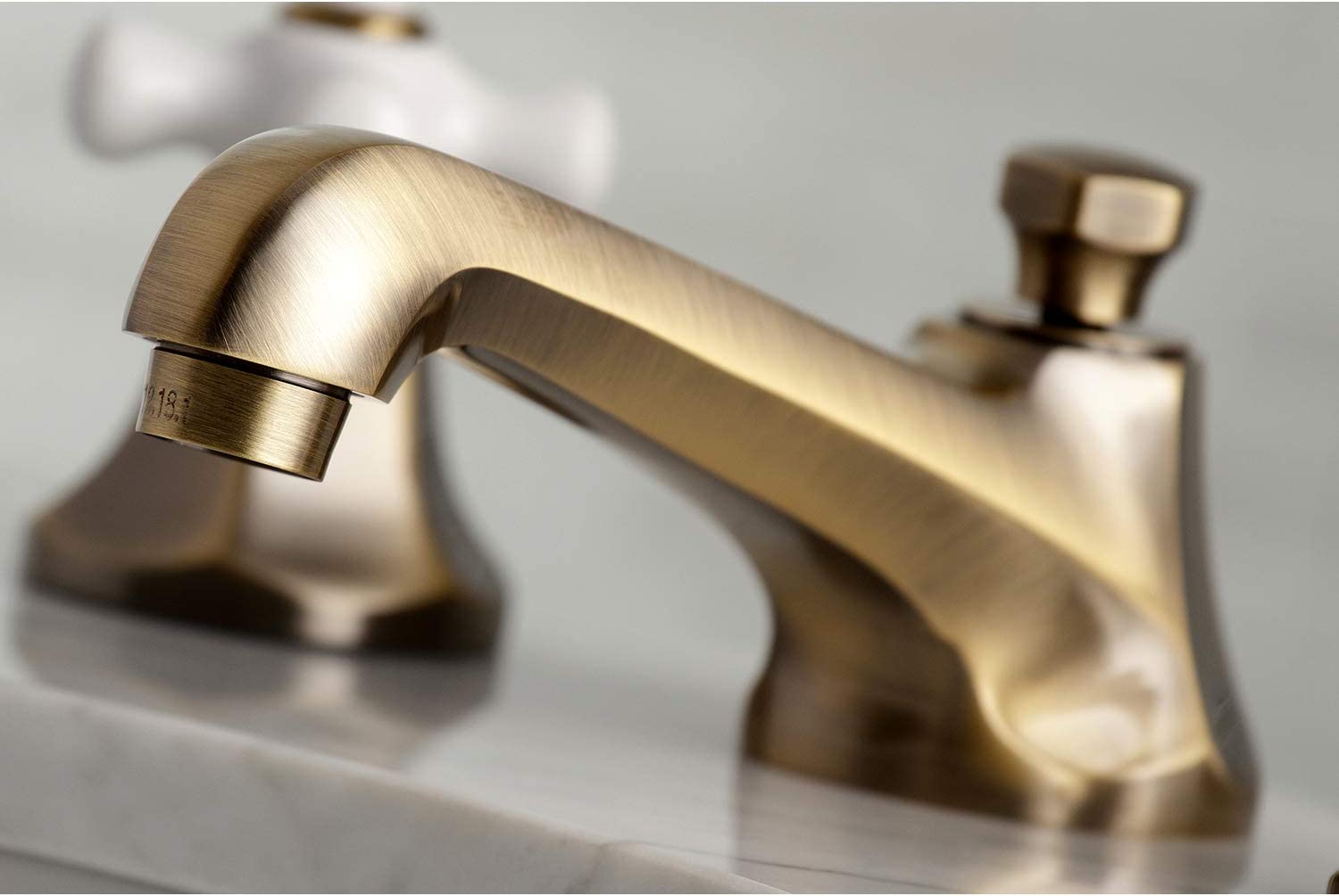 Kingston Brass KS4463PX 8&#34; Widespread Bathroom Faucet, Antique Brass