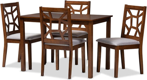Baxton Studio Abilene Mid-Century Upholstered 5-Piece Dining Set